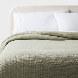 Threshold - King Matelasse Gauze Quilt Light Green - Threshold Green